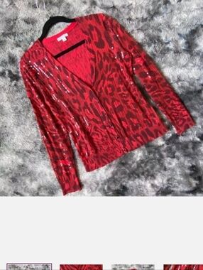 NY&CO Leopard Print Sequin Cardigan